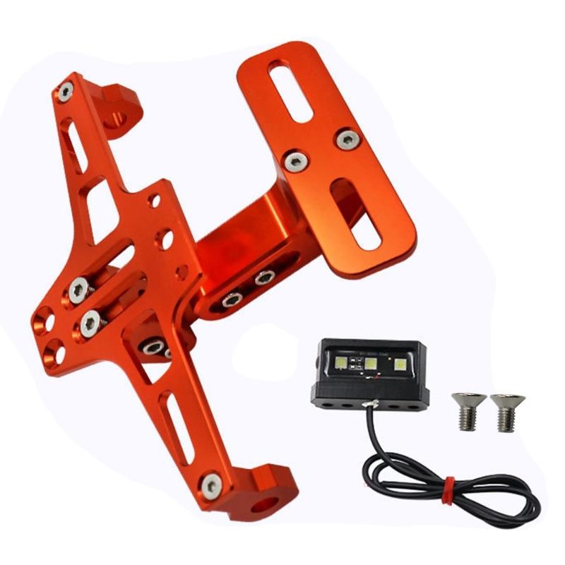Motorcycle License Plate Mount With LED Light Adjustment License Plate Frame Set