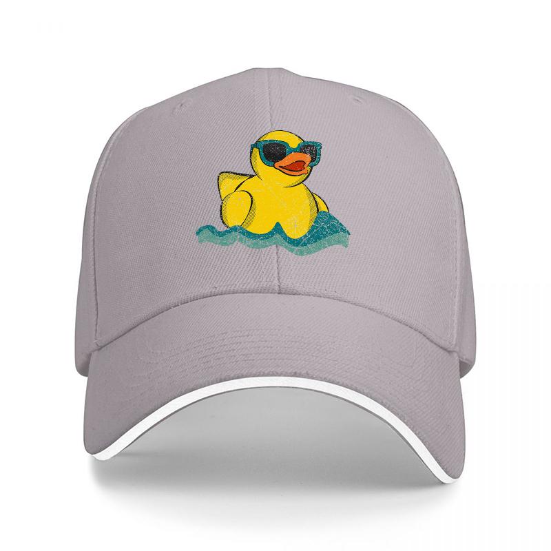 Duckie Vibes Baseball Cap Featuring Cool Yellow Rubber Duck With Sunglasses On Black Hat For Fun And Fashionable Look