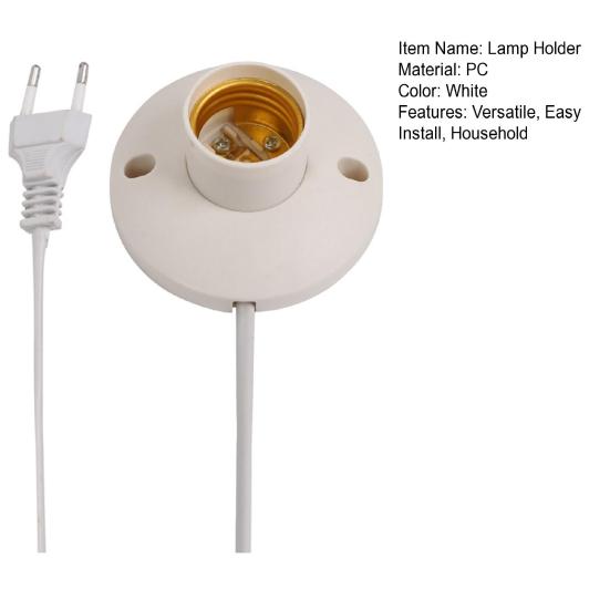 E27 Lampenfassung mit EU-Steckern & Kabel Schwer entflammbare Lampenfassung für Heimbeleuchtung Schraubbirnenfassung Sockel DIY Leuchtenersatzteil