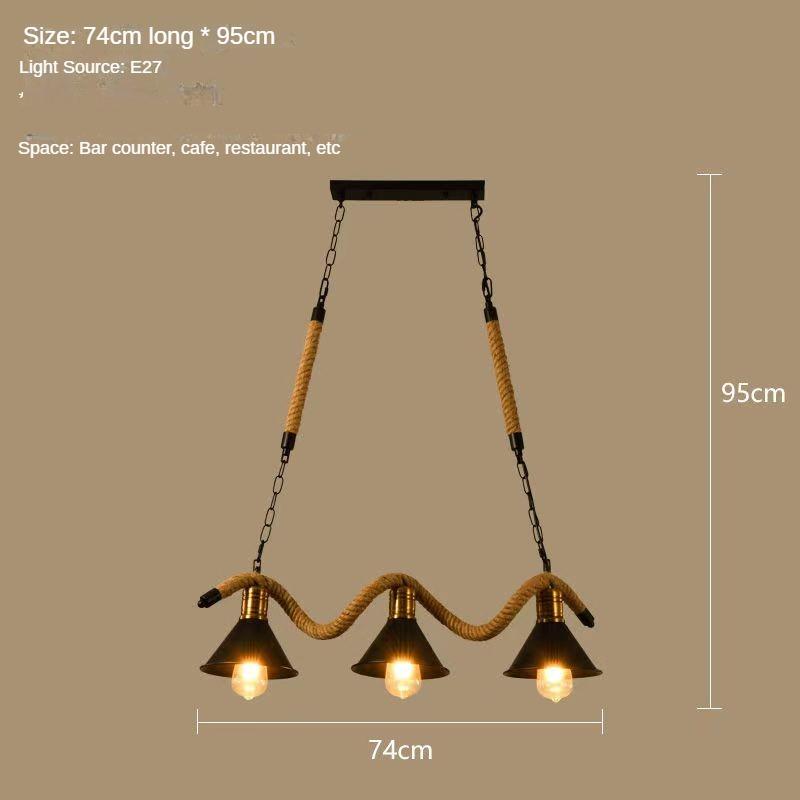 

Ретро-винтажная лампа Эдисона, E27 Heads, промышленная веревочная подвесная лампа, потолочный светильник 3 Heads