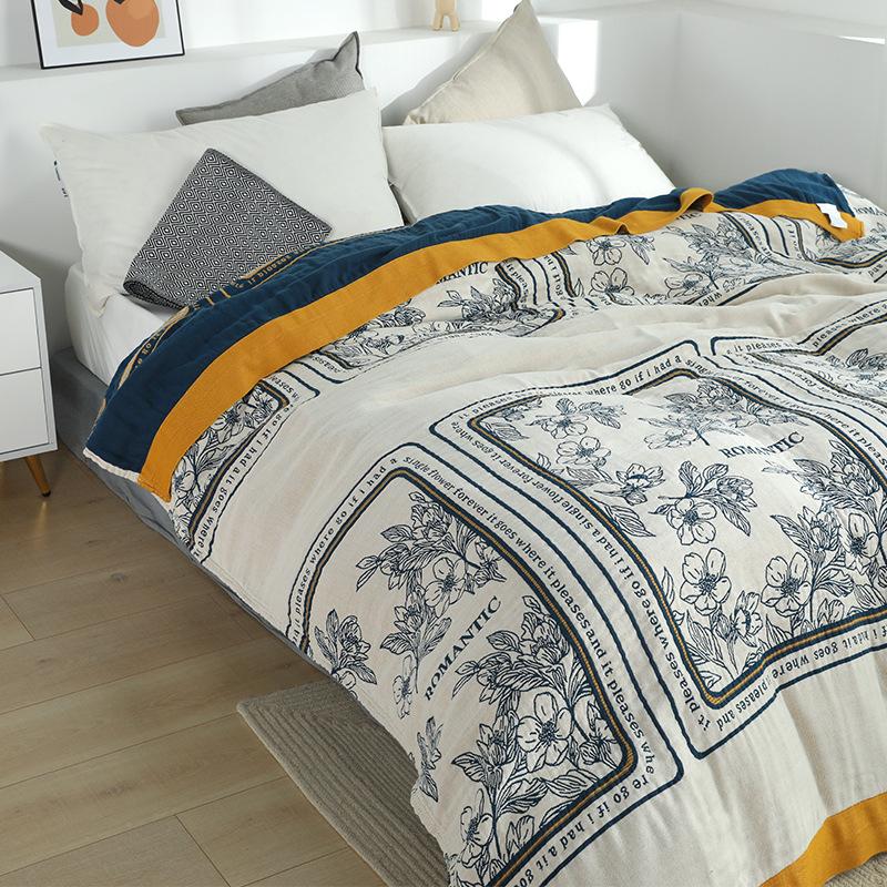 Europe Throw Blanket for Beds Summer Single Double Towel Quilt Air-conditioning Blanket Soft Sheet 100% Cotton