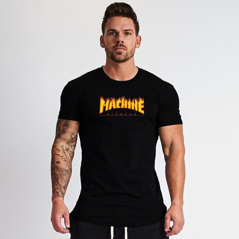 Muscleguys Мужской облегающий летний новый топ с принтом для тренировок на открытом воздухе и бега