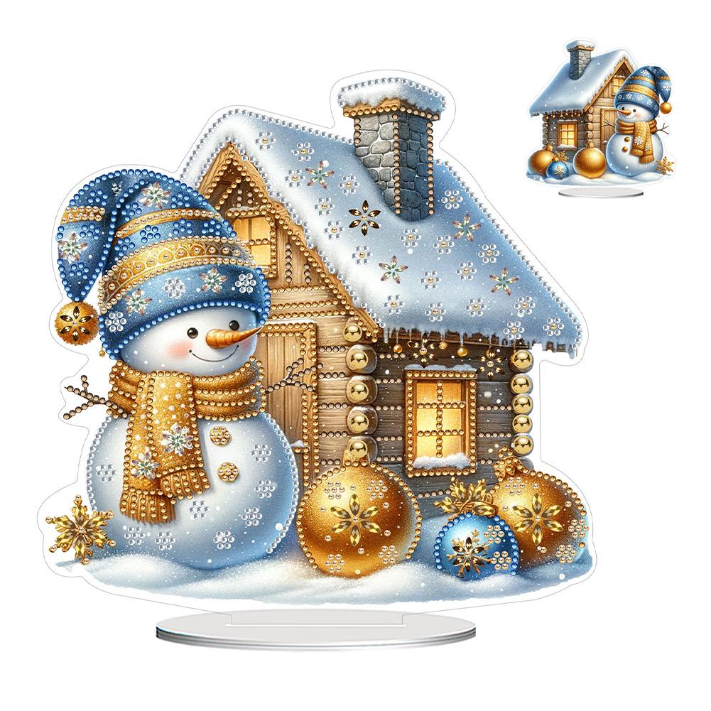 5D DIY Diamond Painting Ornament Christmas Snowman Xmas Tree Diamond Embroidery Christmas Decoration Mosaic Diamond Art Kit