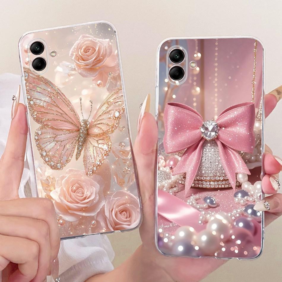 For Samsung Galaxy A04 A04e A042F A405F Cute Flower Butterfly Cat Painted Case For Samsung A04 04e Soft Silicone TPU Phone Cases