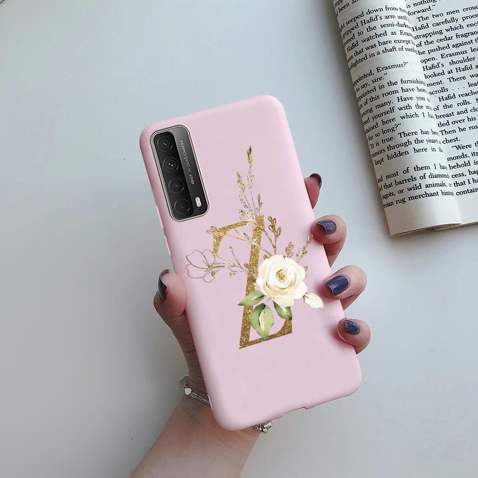 Fashion Flower Letters Shockproof Case For Huawei P Smart 2021 TPU Soft Cover For Huawei Y7A 2020 Y 7A Y7 A Phone Cases 6.67"