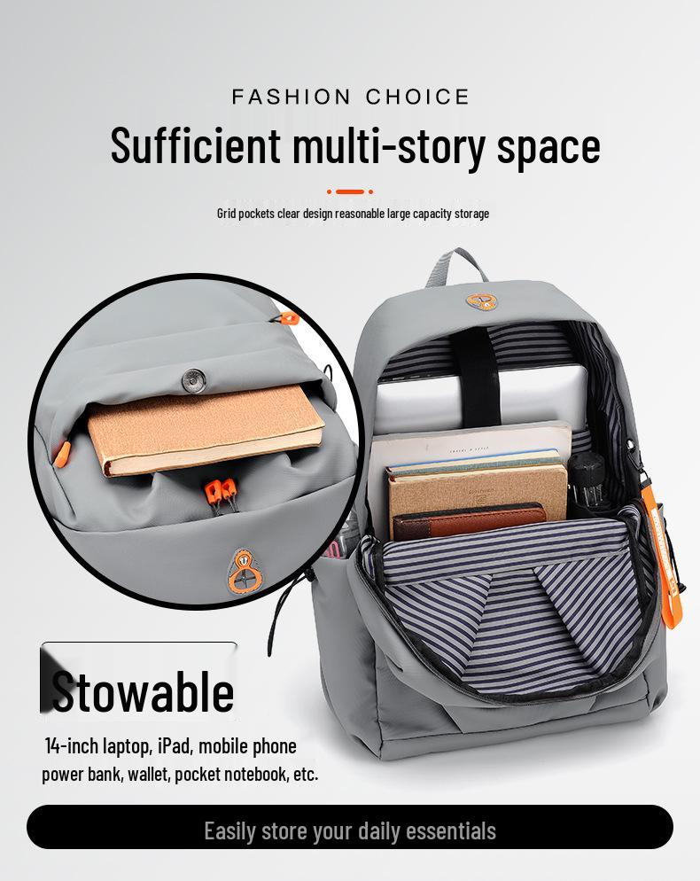 Men's Large Capacity Waterproof Laptop Backpack for Business Travel and Students