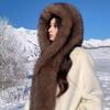 Premium Coffee-colored Faux Fox Fur Windproof Snow Hat - Winter Warm & Extra Thick