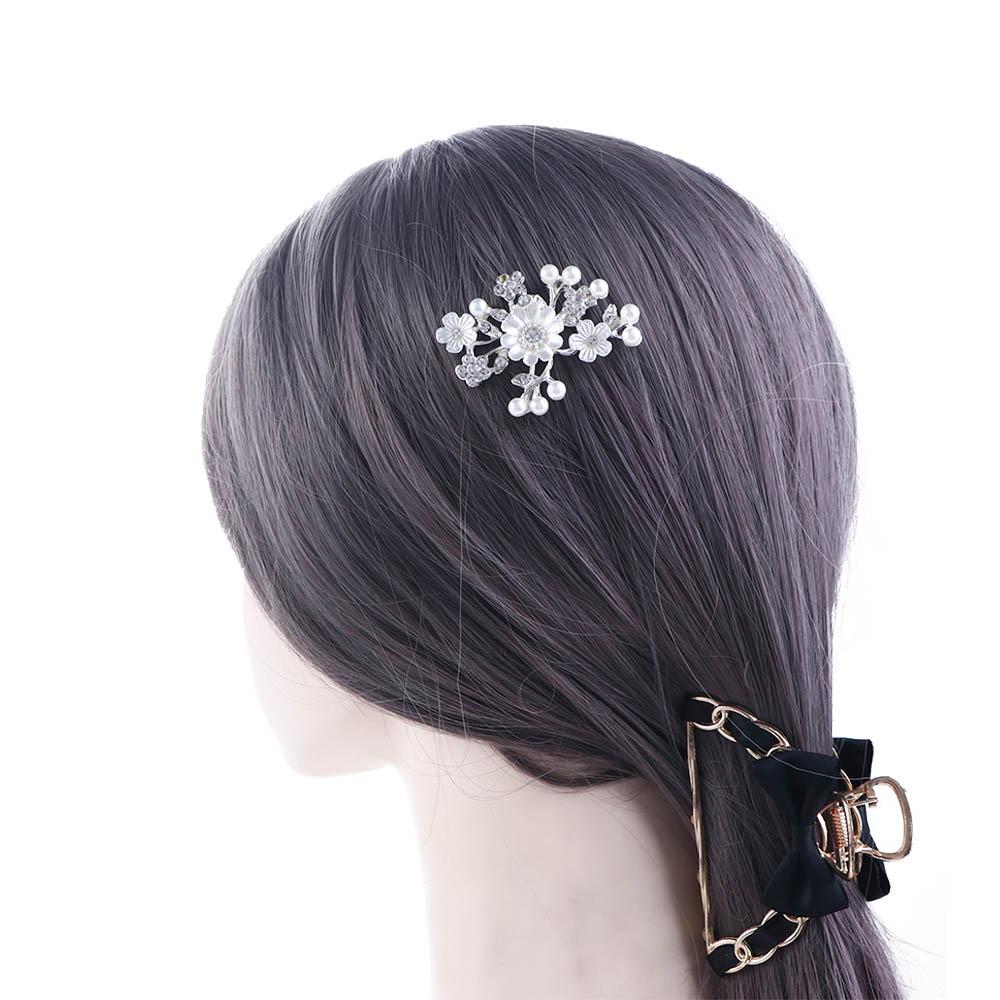 Zinc Zinc Alloy Hairpin Rhinestone Hair Stick Five-tooth Hair Comb Hair Accessories Korean Style Headwear