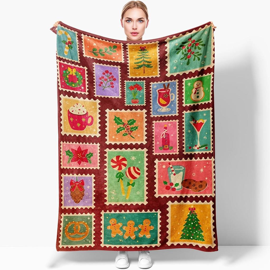 Festive Christmas Cat Blanket Flannel Throw for Holiday Cheer Soft  Warm Kitty Santa  Reindeer Design  Perfect for Snuggling