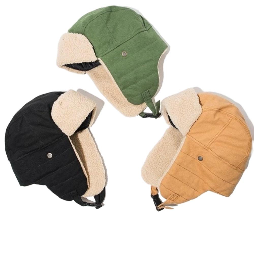 Windproof Winter Plush Hat Fleece Lei Feng Cap Fashion Earflap Hat  Ski