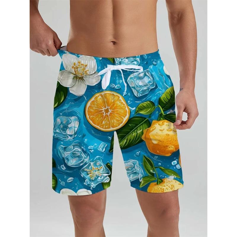 

Summer 3D Tropical Plant Graphic Print Shorts Fashionable Casual Beach Hawaiian Men s Shorts S