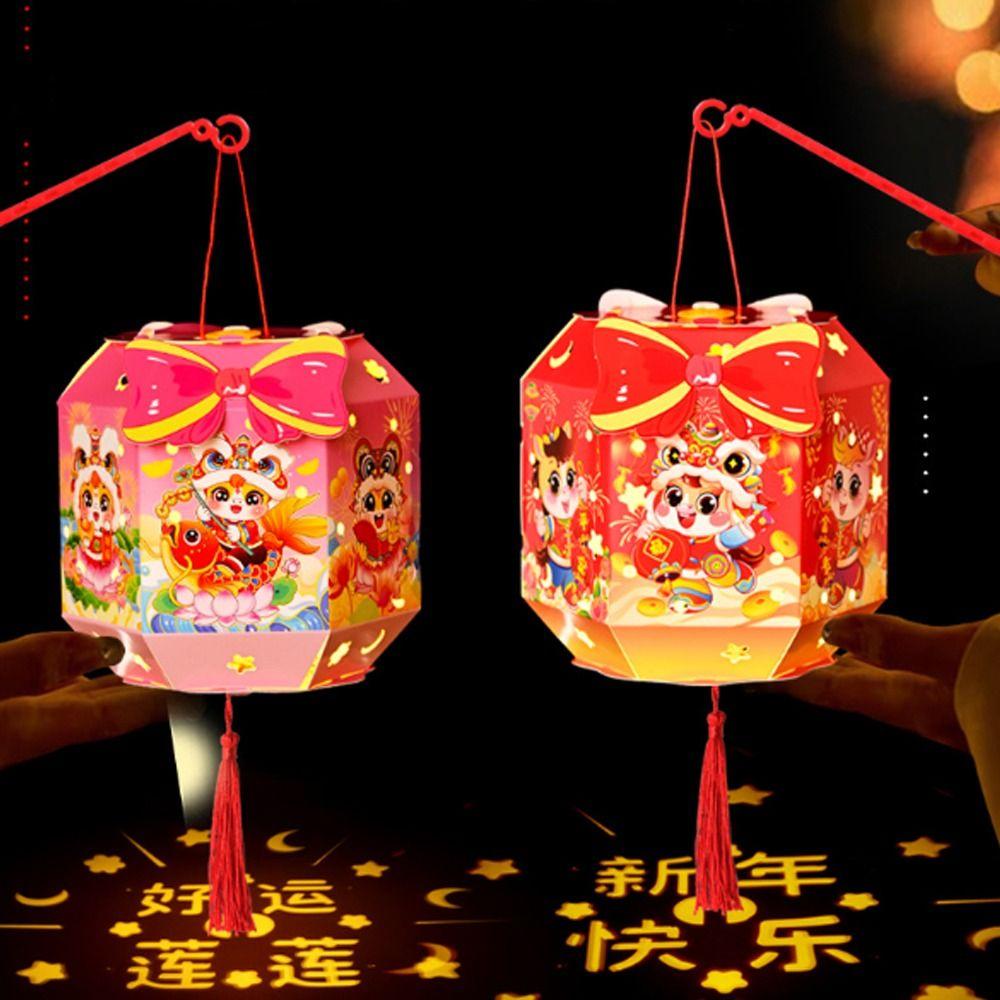 Ancient Chinese New Year Lantern Cartoon Traditional 2026 Horse Year Lantern Luminous Paper Craft Portable Horse Lantern