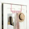 Pink Metal Over Door Hook for Clothes Bags Towels Easy Installation Coat Hanger Space Saving Storage Solution