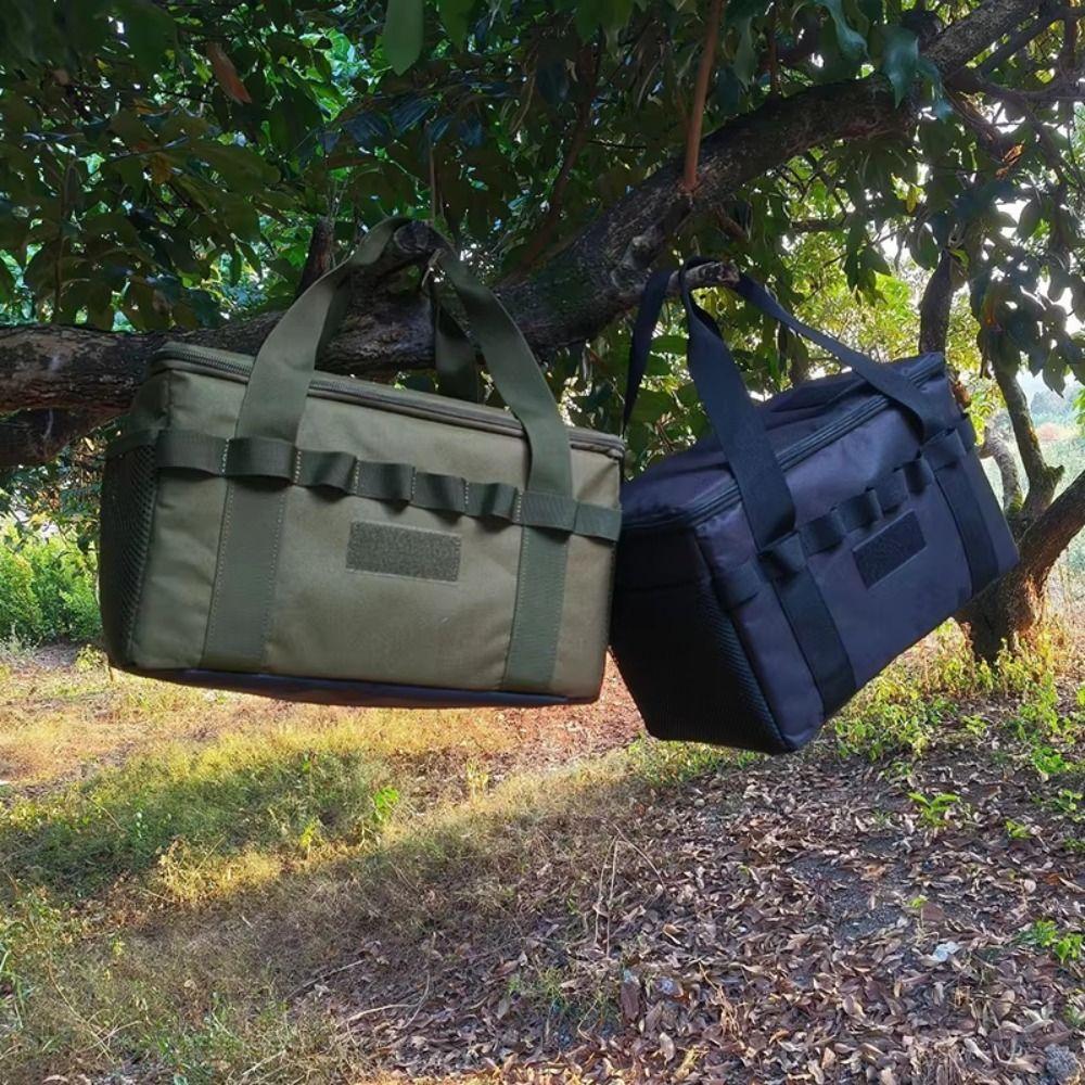 Double Zipper Insulated Lunch Bag Insulated Picnic Storage Bag Camping Tote Bag Outdoor Travel