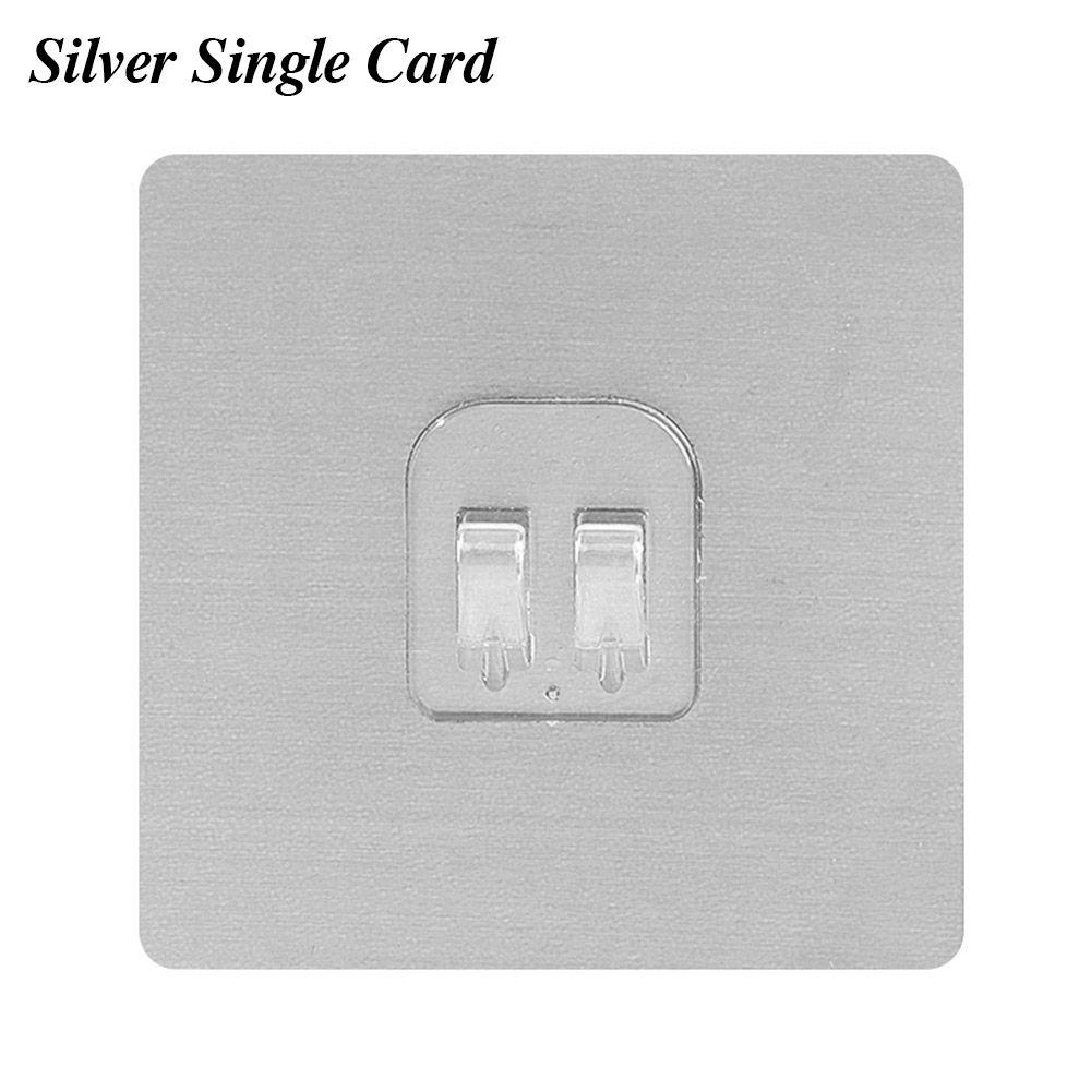 Safe And Firm Strong Self Adhesive Bathroom Kitchen Brushed Hook Free Punch Hook Magic Stickers Buckle Strong Non-marking Glue
