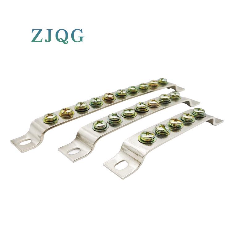 Erhältlich: Null-Erdungsklemmenblock mit Kupferschiene - 25 mm breit, 3, 5, 7 und 10 Löcher mit Schrauben