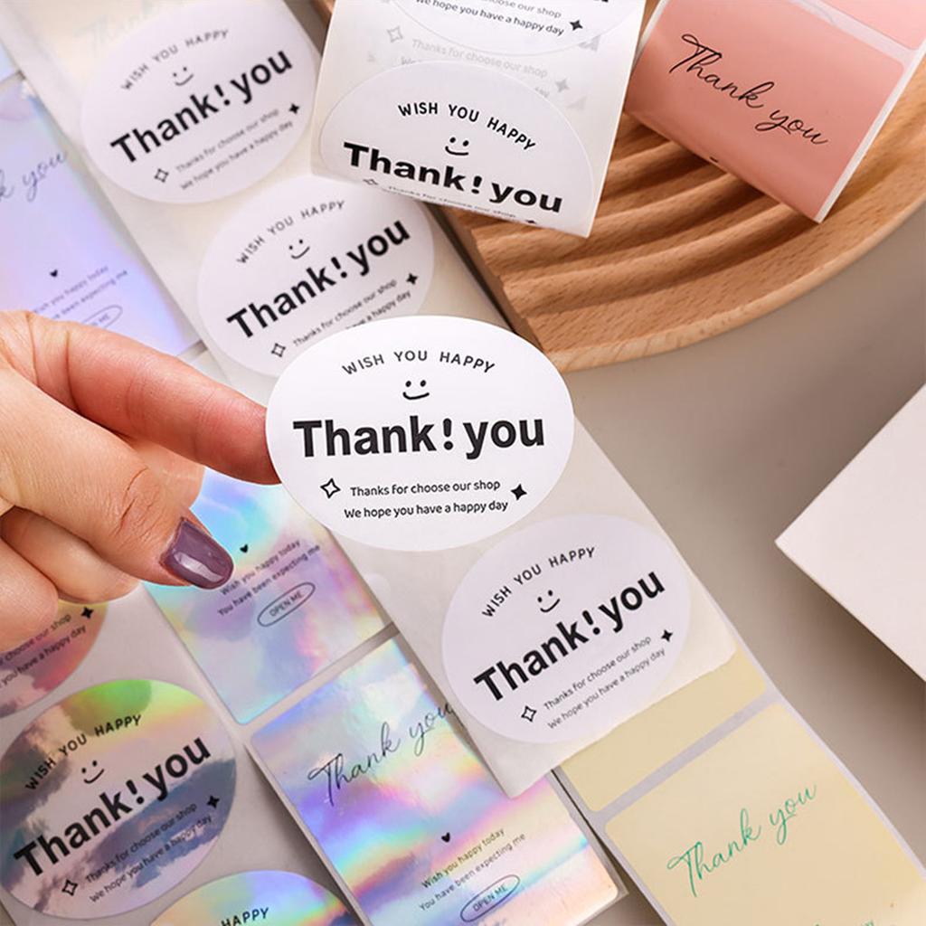 120 Stickersroll Thank You Stickers Cake Bakery Baking Decoration Self-Adhesive Labels Gift Packaging Sealing Stickers