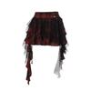 GlowGirl Kostkovaný Patchwork Nepravidelná Mini Kpop Ležérní Sukně Hot Girl Letní Všestranná Gotická Estetika Grunge Streetwear Volánková Sukně