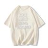 2025 Trendy Women's Pure Cotton Short Sleeve T-Shirt: European & American Style, Loose Straight-Shoulder Design