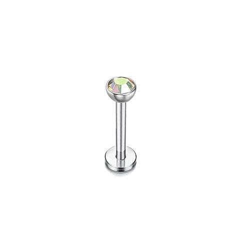 Bobisty 16G Hypoallergenic Stainless Steel Labret Lip Stud Piercing for Women Men CZ Forward Helix Earrings Cartilage Piercing