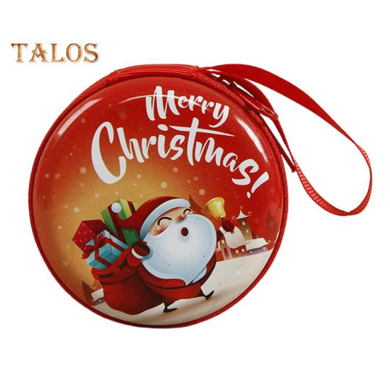 

Детский кошелек для монет, круглый рождественский кошелек с мультяшным рисунком, застежка-молния, монетница со шнурком для детей, монет, денег, ключей, конфет B
