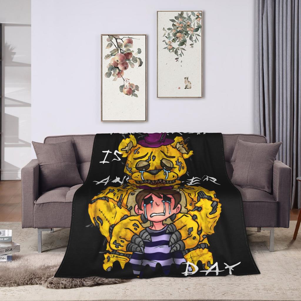FNAF At Freddys Blankets Velvet Winter Portable Lightweight Thin Throw Blankets for Sofa Office Bedspreads