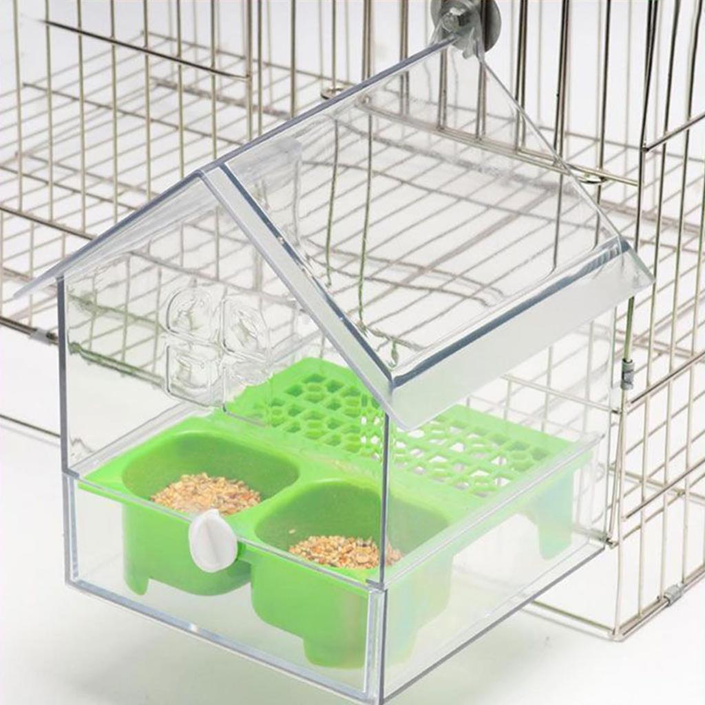 Removable External Parrot Feeder For Outdoor Use, Bird Feeder House, Transparent Bird Bath, Easy To And Clean