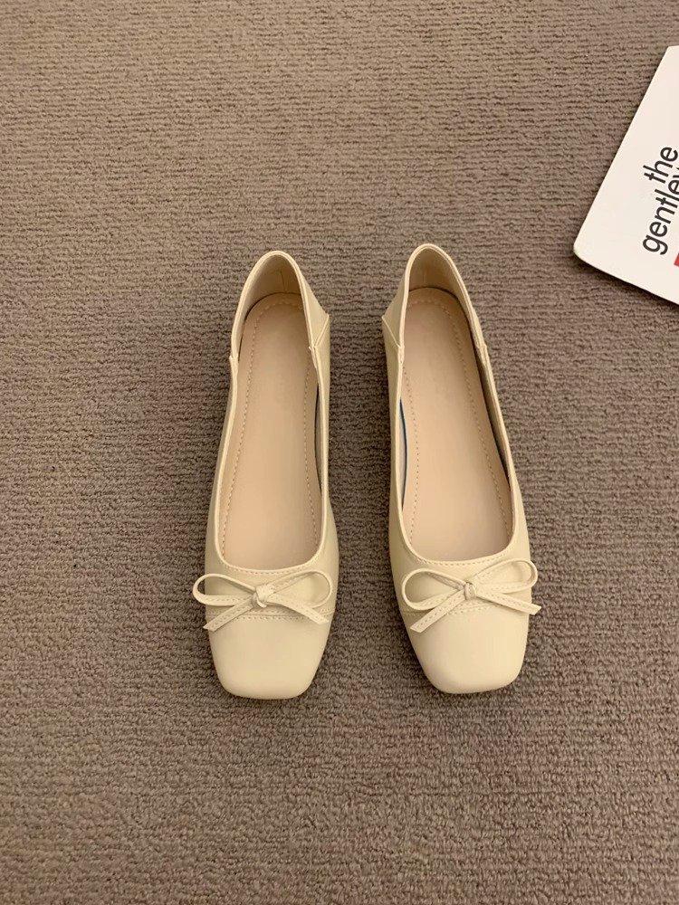 Low-heeled Single Shoes Women's 2025 New Spring Shallow Mouth Gentle Wind Evening Shoes with Skirts Mary Jane Women's Shoes Grandma Shoes