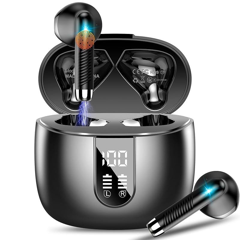 

[2025 Innovation Edition Bluetooth5.4 Earphones] Wireless earphones bluetooth earphones ENC noise canceling Up to 40 hours of continuous playback