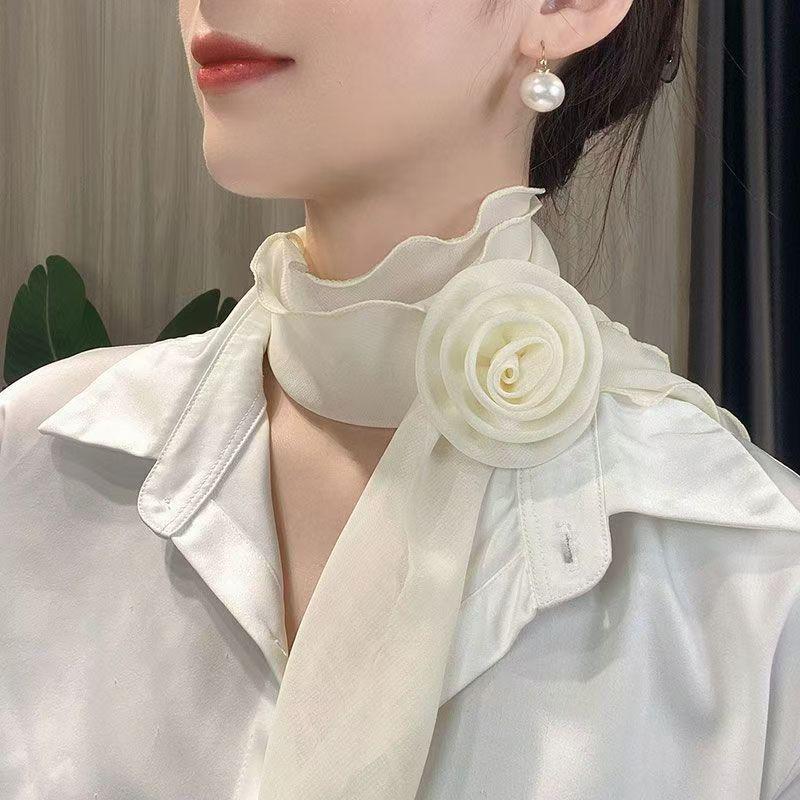 26 Colors Decorative Headscarf Solid  Pink Rose Knitted Scarf Shawl Shawl Flower Sunscreen Headscarf Ladies Office Scarf