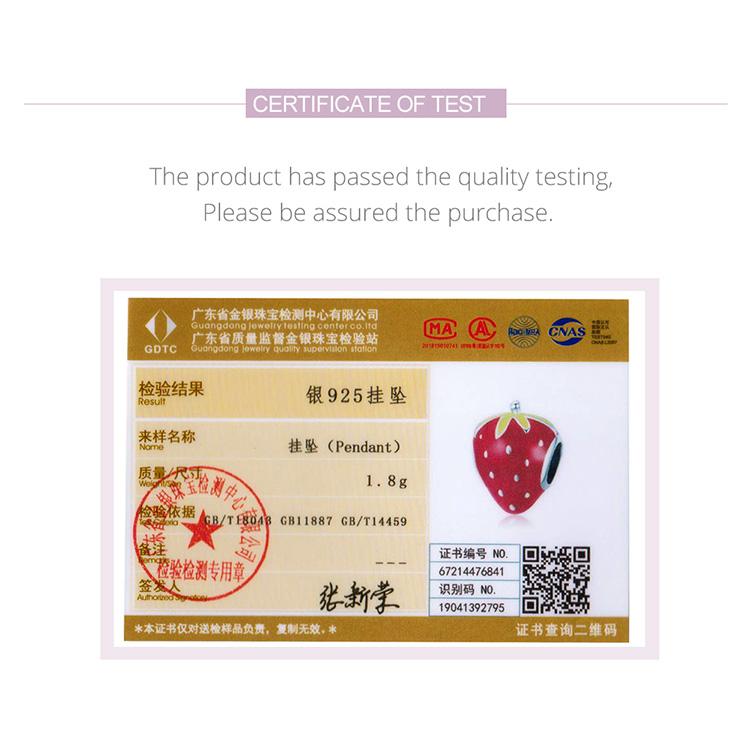 BAMOER Încântător de căpșuni, fructe dulci, email roșu, pandantiv cu farmec din argint 925 pentru brățară originală, brățară, bijuterii fine