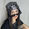 Luochi Liquid Silver Leopard Print Triangle Scarf - Spicy Girl Style Spring/Autumn Head Scarf for Clubbing and Street Dance