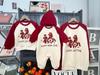 Trendy Year of the Horse New Year Red Sweatshirt for Family Portraits - Parent-Child Outfits for Family of Three or Four