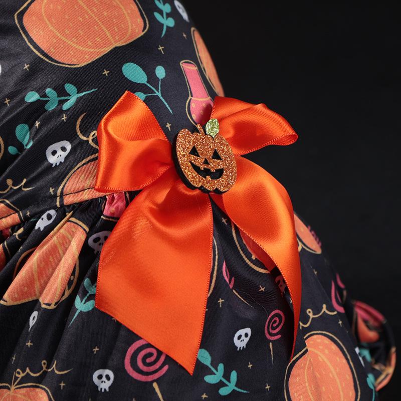Vestido de Halloween para Mascotas Disfraz de Calabaza para Perros Pequeños Medianos Teddy Pomerania Border Collie Venta Caliente