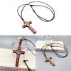 1PC Wood Crosses Necklace Wood Metal Pandent Necklace Gift for Boy Girl Jewelry