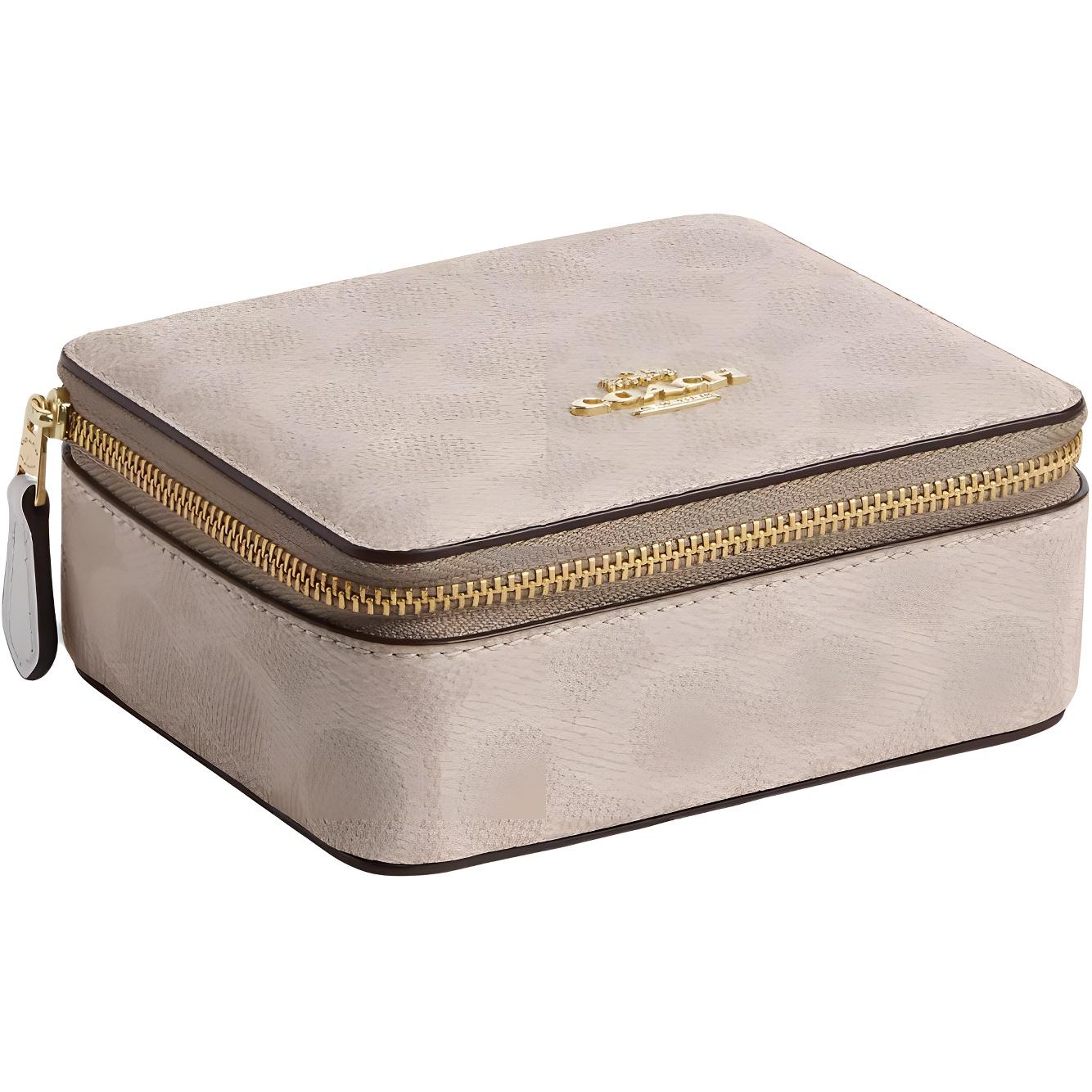 Coach Logo Zip Closure Canvas Travel Storage Bag Women bags Beige CZ199-IMXDM Sandy Beige