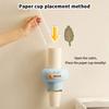 Plastic Disposable Paper Cup Holder Punch Free Wall Mounted Automatic Cup Dispenser Large Capacity Dustproof Container Home
