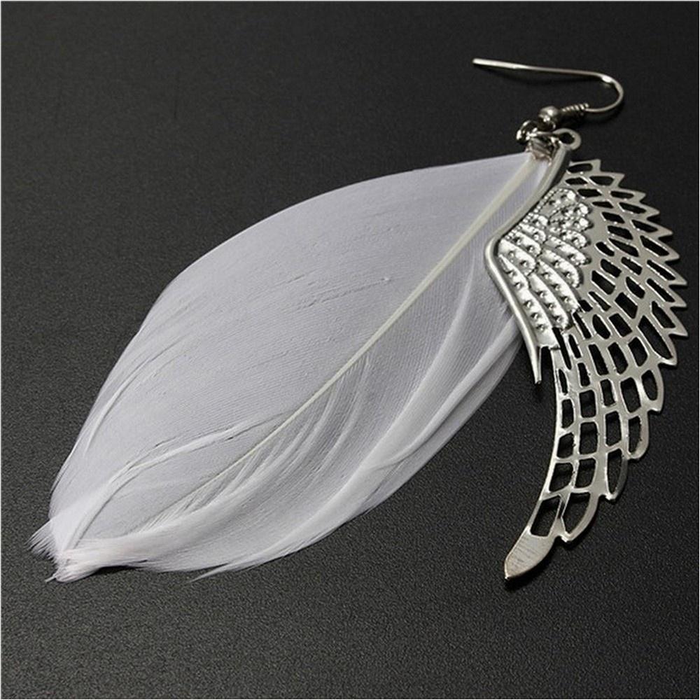 Zarte 1 Paar Retro Damen Engel Flügel Feder Ohrringe Legierung Schmuck CQ1231