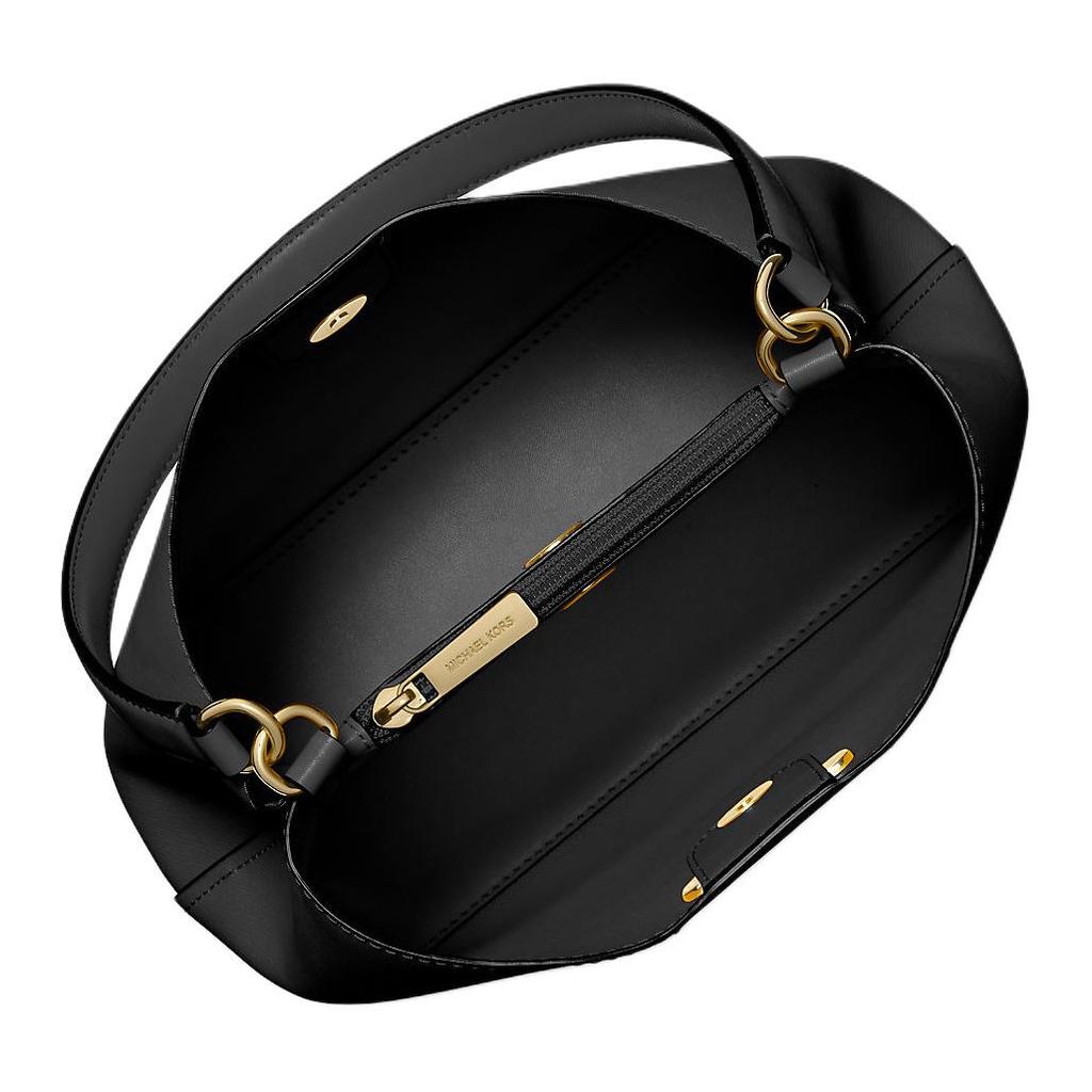 Michael Kors Bolso de Hombro Tote de Lona Recubierta con Cierre Magnético y Logo MK Pratt Mediano Bolsos para Mujer Negro 35S4G3FS2I-BLACK