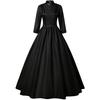 Vintage Victorian High Neck Ruffled Maxi Dress, 3/4 Sleeve A-Line Renaissance Gown for Women, Ideal for Cosplay, Halloween and Masquerade Parties