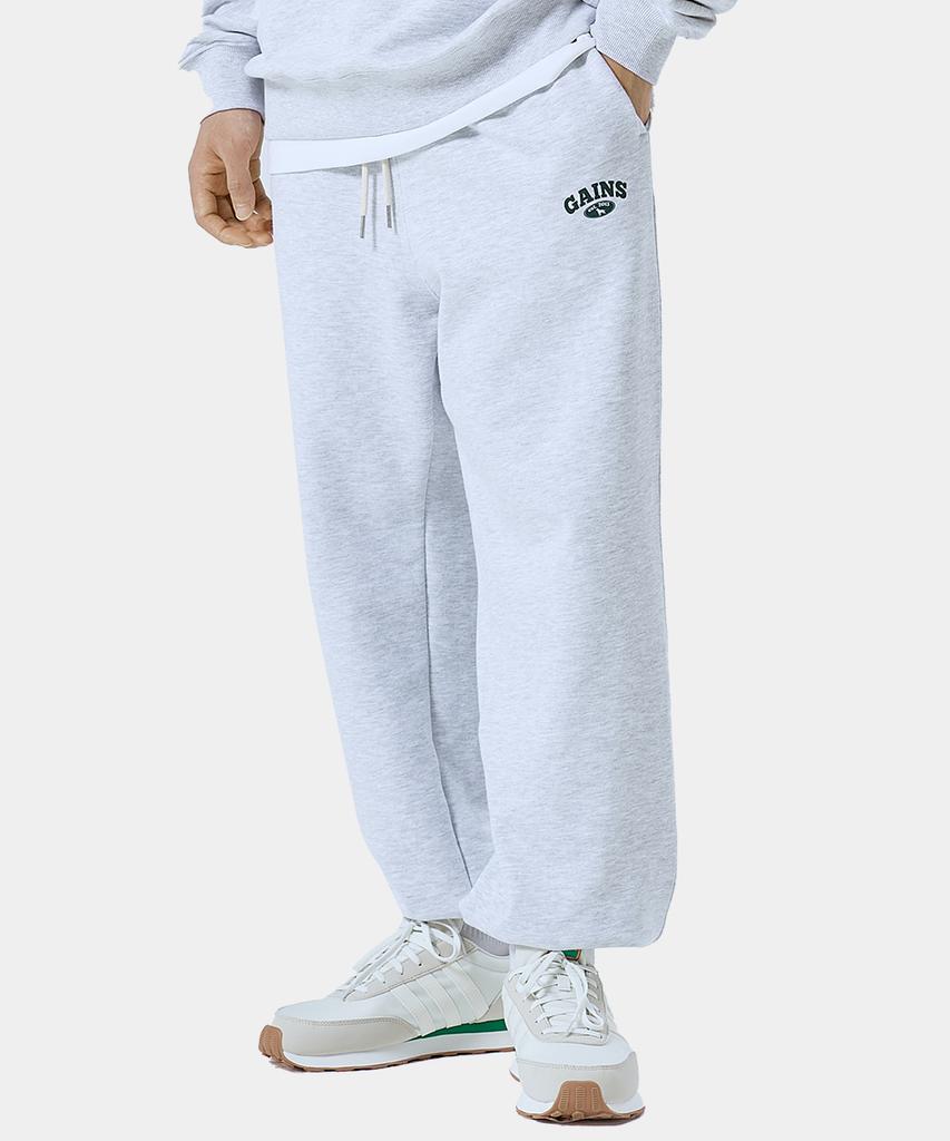 GAINSBORO Golden Logo Jogger Pants_White Melange