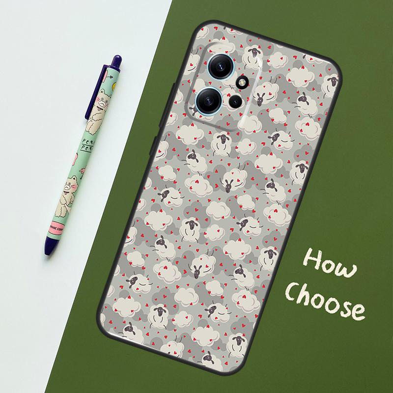 Cute Sheep Case For Xiaomi Redmi Note 14 Pro 13 9 10 11 12 12S Cover For Redmi 15C 15 13C 12C 14C 10C