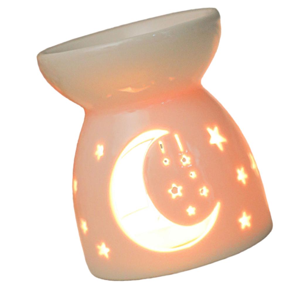 Ceramics Tealight Candle Holder Aromas Diffuser Essential Oil Burners for Home Decoration Romantics Hollowed Out Pattern