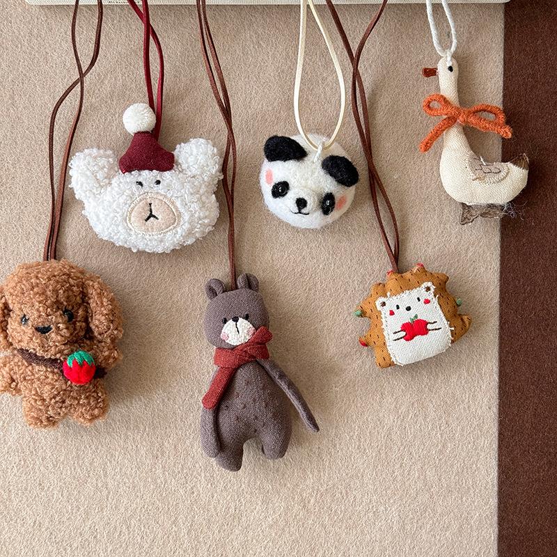 Cotton goose bow woven wool necklace Korean sweet simple sweater chain commuter versatile cute necklace