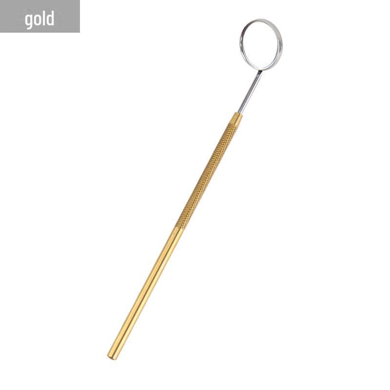 

Набор инструментов для зеркал для осмотра полости рта и ресниц с защитой от запотевания золотой