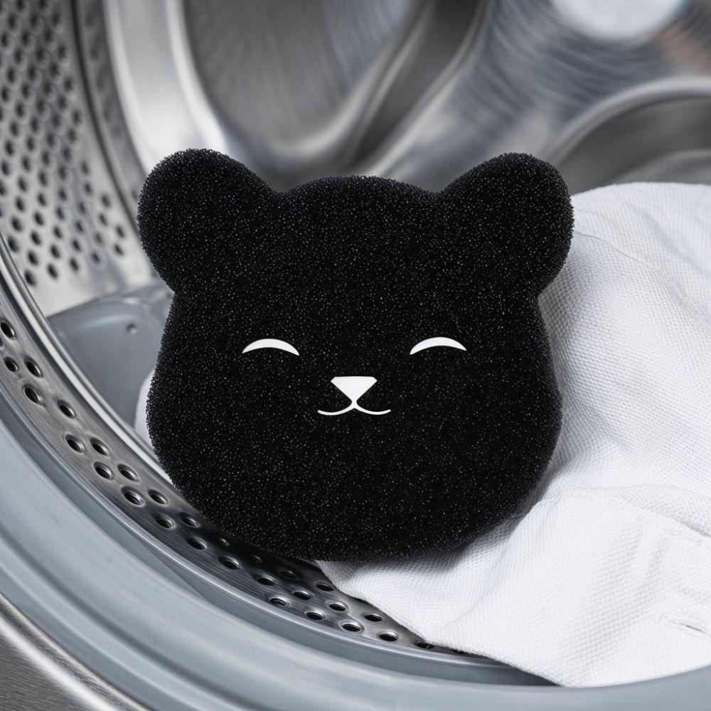 4 Pcs Black Pet Hair Remover Bear Shape Cleaning Sponge Fur Remover Laundry Adhesive Film Sofa