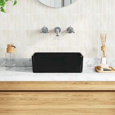 Wash Basin 40 X 30 X 13 Cm Ceramic Black