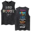 Rapper Bad Bunny Debi Tirar Mas Fotos DTMF Washed Tank Tops 90s Vintage Hip Hop Sleeveless T Shirt Men Women Cotton