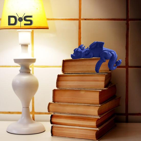 Sleeping Dragon Bookshelf Decor 3D Printed Dragon Figurine Book Nook Sleeping Dragon Shelf Decoration for Book Lovers And Fantasy Enthusiasts