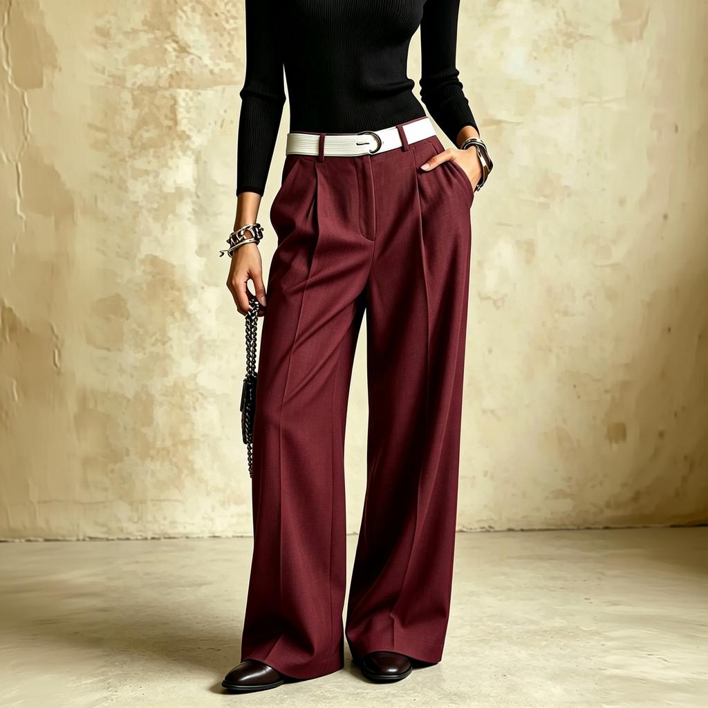 Women's Casual Color Loose Fit Wide Leg Pants for Everyday Wear
